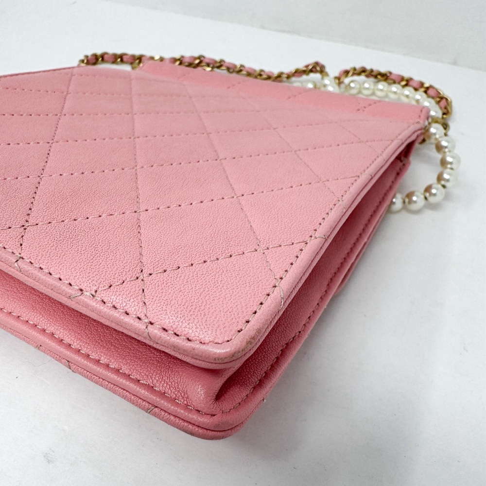 Chanel Pink Pearl Chain Vertical Flap Bag - Picture 5 of 13